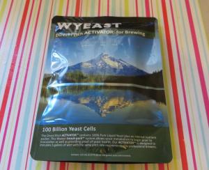 This is clever. Inside the pack of nutrient is an inner pack of yeast slurry.  You press to burst the inner pack and wait for the yeast to start working.  All in its own sterile package.