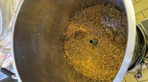 The spent grains.  The chickens are loving them!