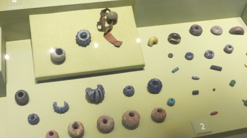 Ceramic beads and jewellery.