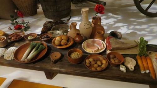 A selection of food.  Looks quite a good and healthy diet.